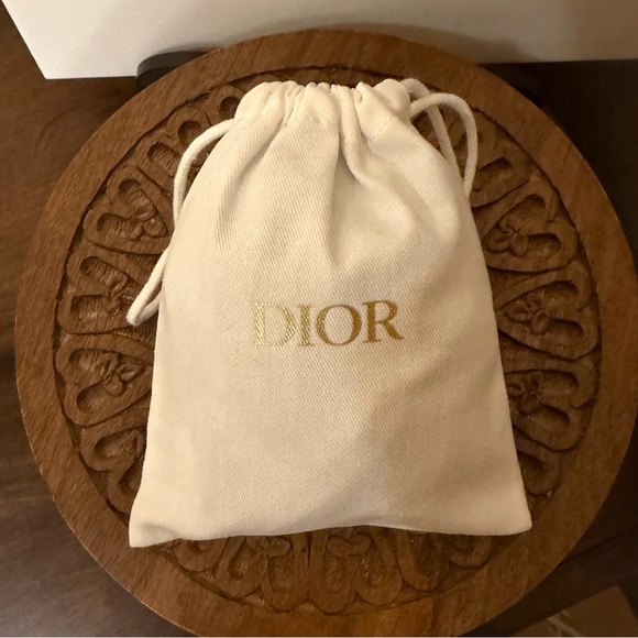 Dior Drawstring Pouch 5x6, New - Picture 2 of 3